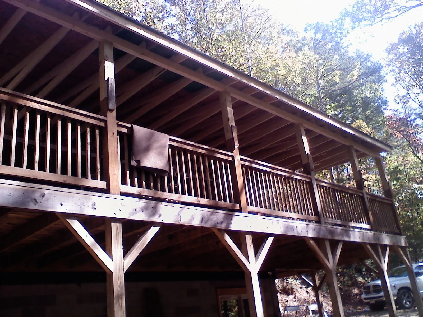 Timber framing under a new elevated porch and deck — Roof Leak Repair in Rowland by Roofing Brothers